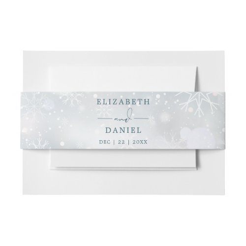 Winter Wonderland Snow Wedding Invitation Invitation Belly Band