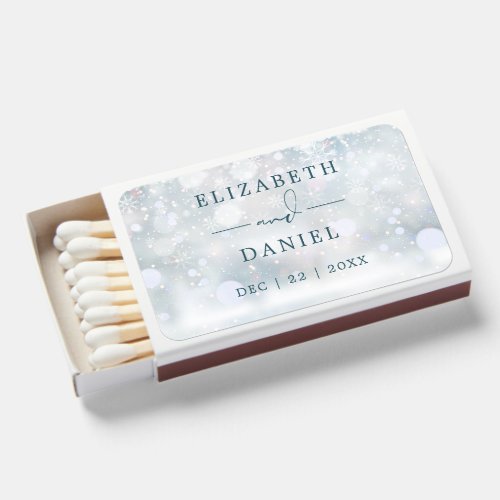 Winter Wonderland Snow Wedding Matchboxes
