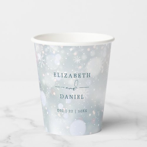 Winter Wonderland Snow Wedding Paper Cups