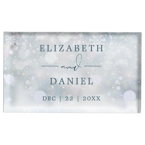 Winter Wonderland Snow Wedding Place Card Holder