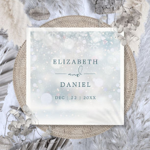 Winter Wonderland Snow Wedding Thank You Napkins
