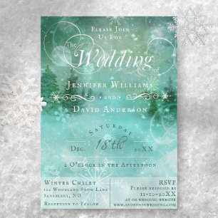 Winter Wonderland Snow Woodland Wedding Invitation