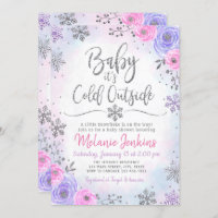 Winter Wonderland Snowflake Baby Shower Invitation