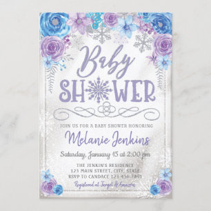 Winter Wonderland Snowflake Baby Shower Invitation