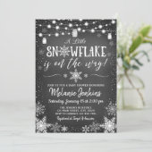 Winter Wonderland Snowflake Baby Shower Invitation (Standing Front)