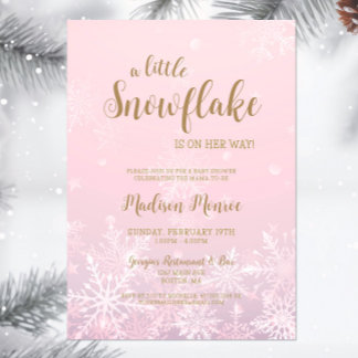 Winter Wonderland Snowflake Baby Shower Invitation