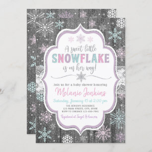 Winter Wonderland Snowflake Baby Shower Invitation