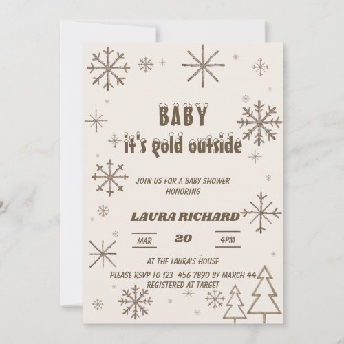 Winter wonderland snowflake baby shower  invitation