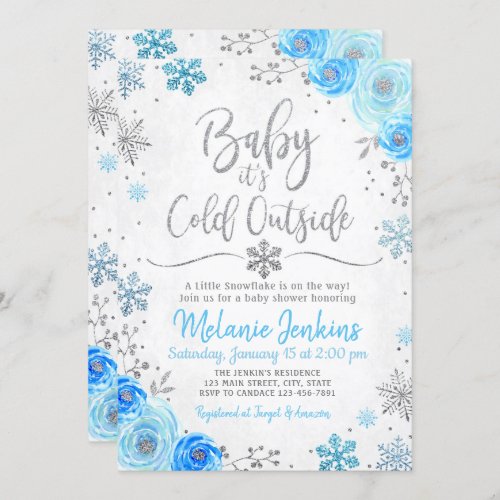 Winter Wonderland Snowflake Baby Shower Invitation