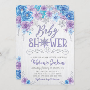 Winter Wonderland Snowflake Baby Shower Invitation