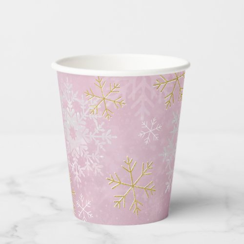 Winter Wonderland Snowflake Baby Shower Paper cup