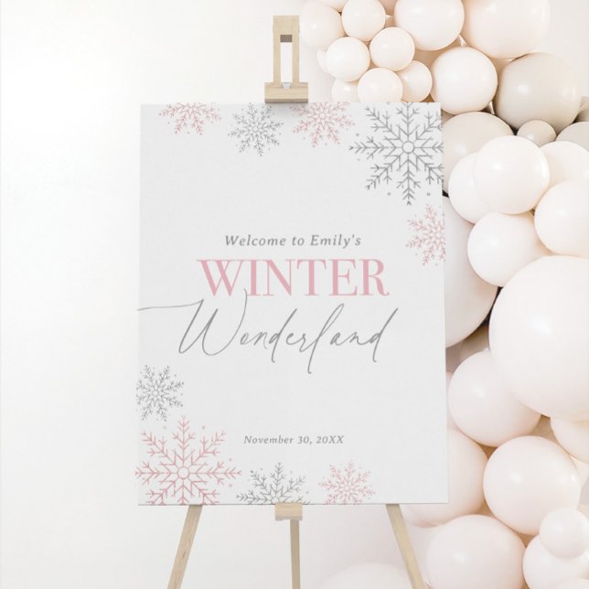 Winter Wonderland Snowflake Birthday Welcome Sign (Creator Uploaded)