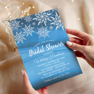 Winter Wonderland Snowflake Bridal Shower Invitation