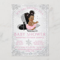 Winter Wonderland Snowflake Ethnic Baby Shower Invitation