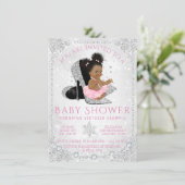 Winter Wonderland Snowflake Ethnic Baby Shower Invitation (Standing Front)