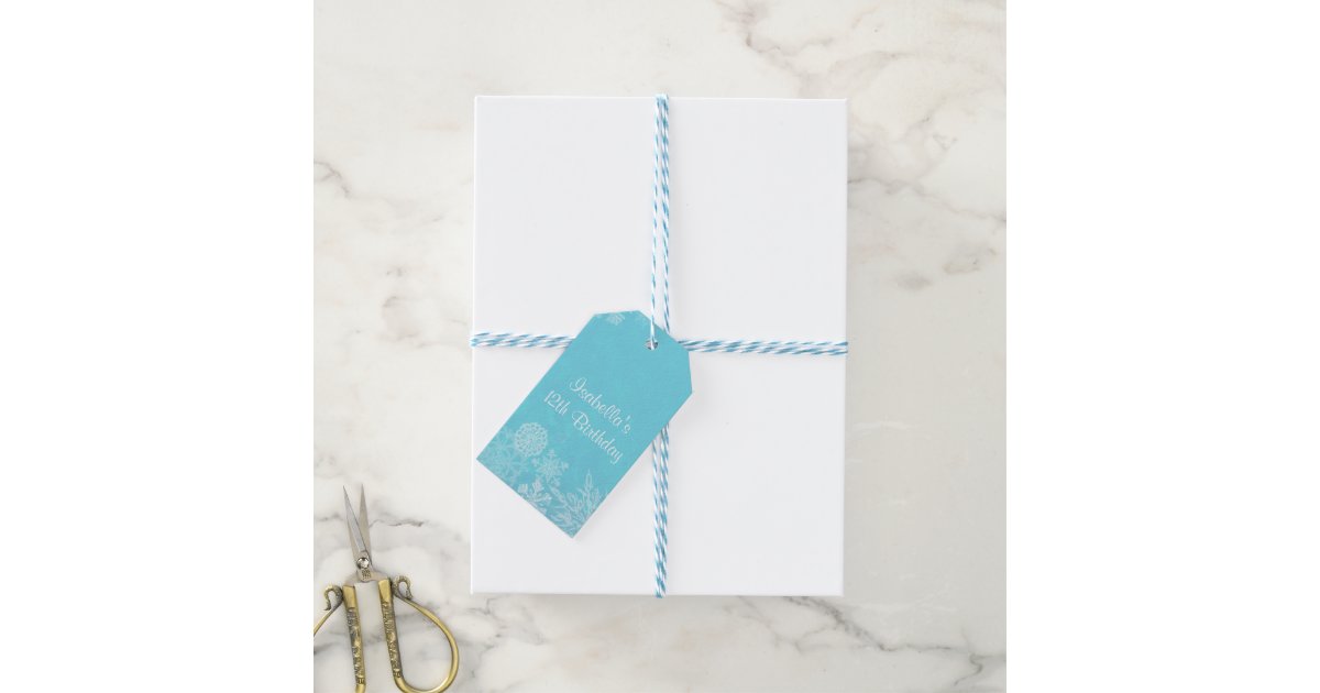 Winter Wonderland Snowflake Frost Birthday Party Gift Tags Zazzle