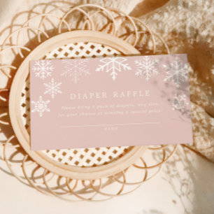 Winter Wonderland Snowflake Girl Baby Shower Enclosure Card