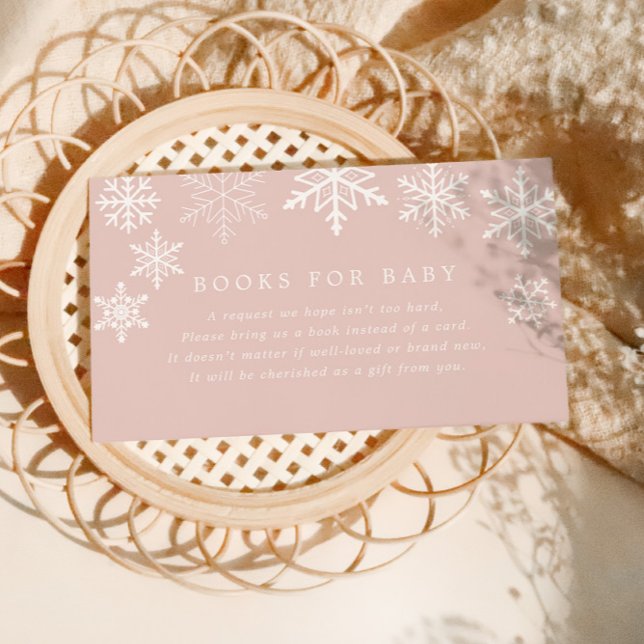 Winter Wonderland Snowflake Girl Baby Shower Enclosure Card (Creator Uploaded)