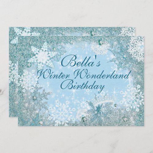 Winter Wonderland Snowflake Party Invitations