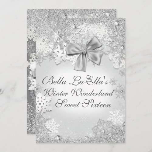 Winter Wonderland Snowflake Party Invitations