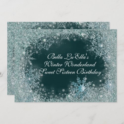 Winter Wonderland Snowflake Party Invitations