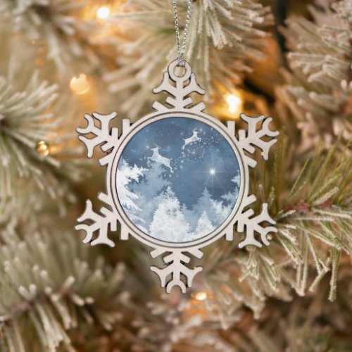 winter wonderland snowflake pewter christmas ornament