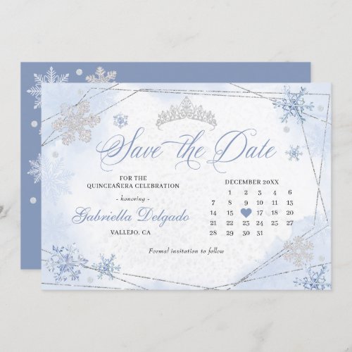 Winter Wonderland Snowflake Save The Date Invitation