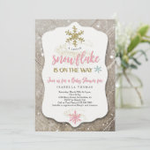 Winter Wonderland Snowflake Theme Girl Baby Shower Invitation (Standing Front)