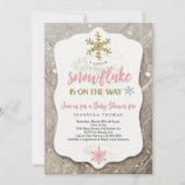 Winter Wonderland Snowflake Theme Girl Baby Shower Invitation (Front)