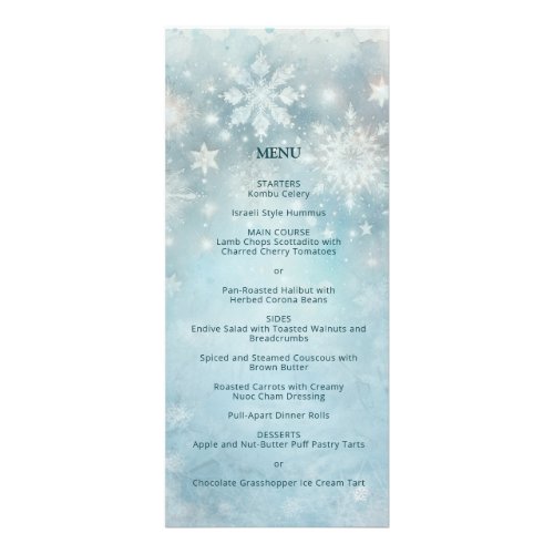 Winter Wonderland Snowflake Wedding Details Insert Rack Card