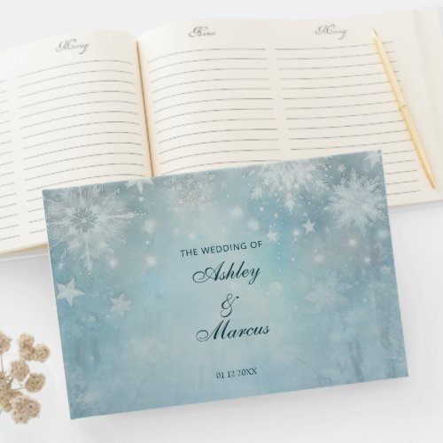 Winter Wonderland Snowflake  Wedding Guest Book