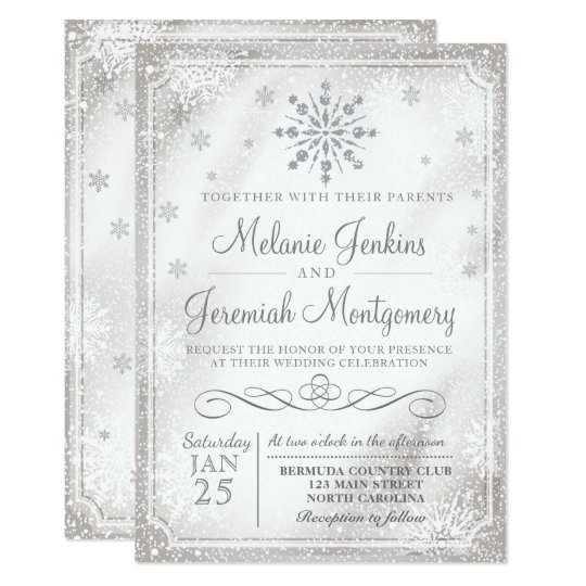 Winter Wonderland Snowflake Wedding Invitations