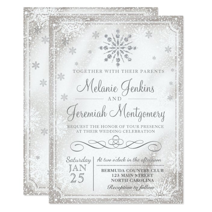 snowflake wedding invitations