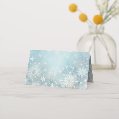 Winter Wonderland Snowflake Wedding Place Card