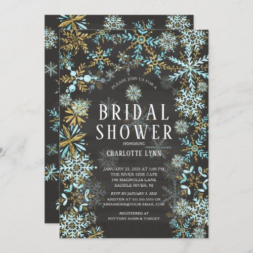 Winter Wonderland Snowflakes Bridal Shower Invitation