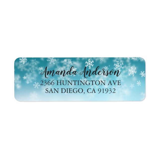 Winter Wonderland Snowflakes Bridal Shower Labels (Front)