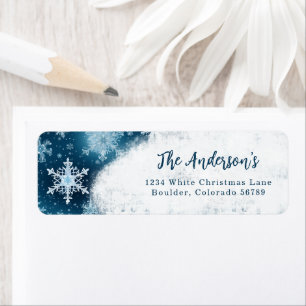 Winter Wonderland Snowflakes Christmas Address Label
