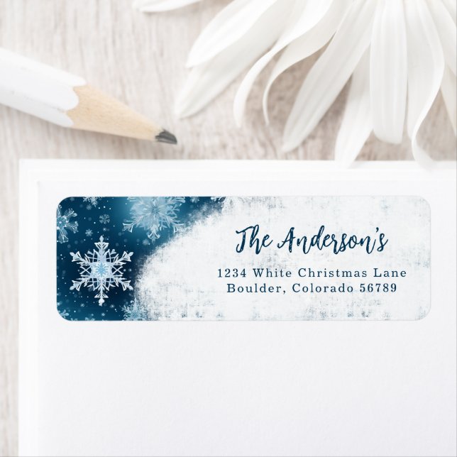 Winter Wonderland Snowflakes Christmas Address Label (Insitu)