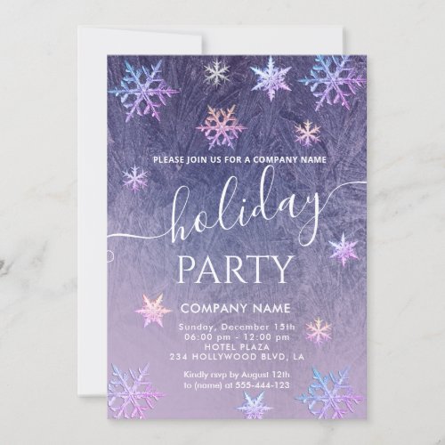 Winter wonderland snowflakes company party invitat invitation