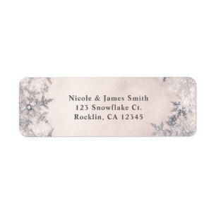 Winter Wonderland Snowflakes Cream White Elegant Label