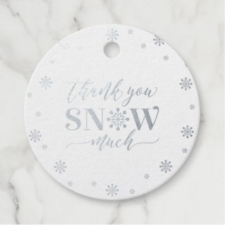 Winter Wonderland Snowflakes Foil Thank you Favor Foil Favor Tags