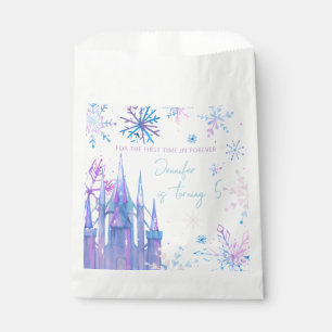 Winter Wonderland Snowflakes Girl Snow Birthday Favor Bag