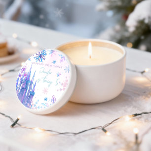 Winter Wonderland Snowflakes Girl Snow Birthday Mini Candle Favors