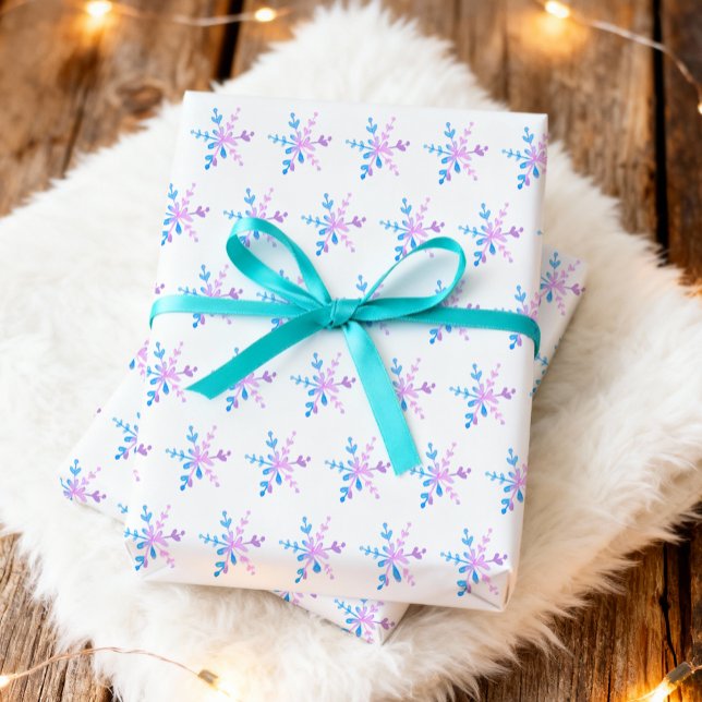 Winter Wonderland Snowflakes Girl Snow Birthday Wrapping Paper Sheets (Creator Uploaded)