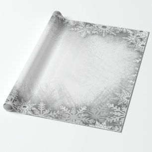Winter Wonderland,Snowflakes Gray Holiday Wrapping Paper