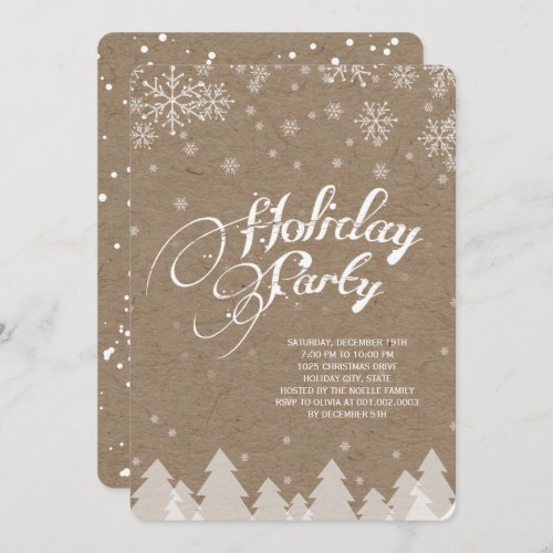 Winter Wonderland Snowflakes Holiday Party Invite