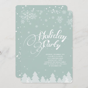 Winter Wonderland Snowflakes Holiday Party Invite