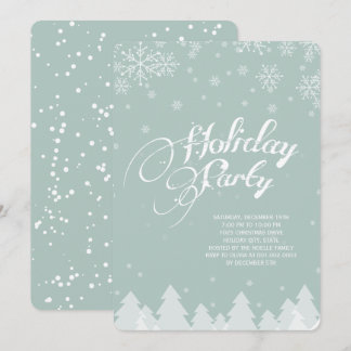 Winter Wonderland Snowflakes Holiday Party Invite