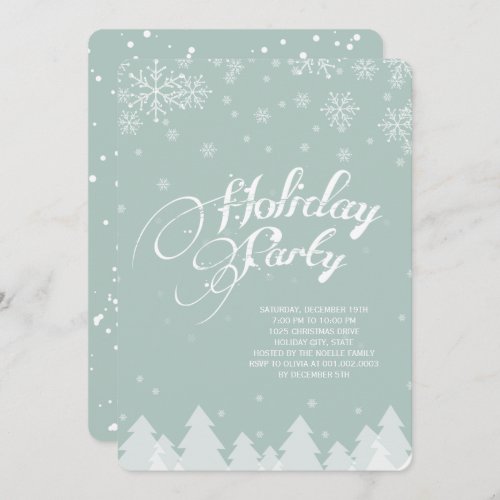 Winter Wonderland Snowflakes Holiday Party Invite