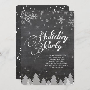 Winter Wonderland Snowflakes Holiday Party Invite